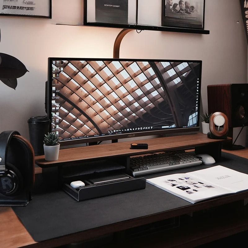 Desk Setup Workspace - Подставка для монитора премиум-класса с ящиками,