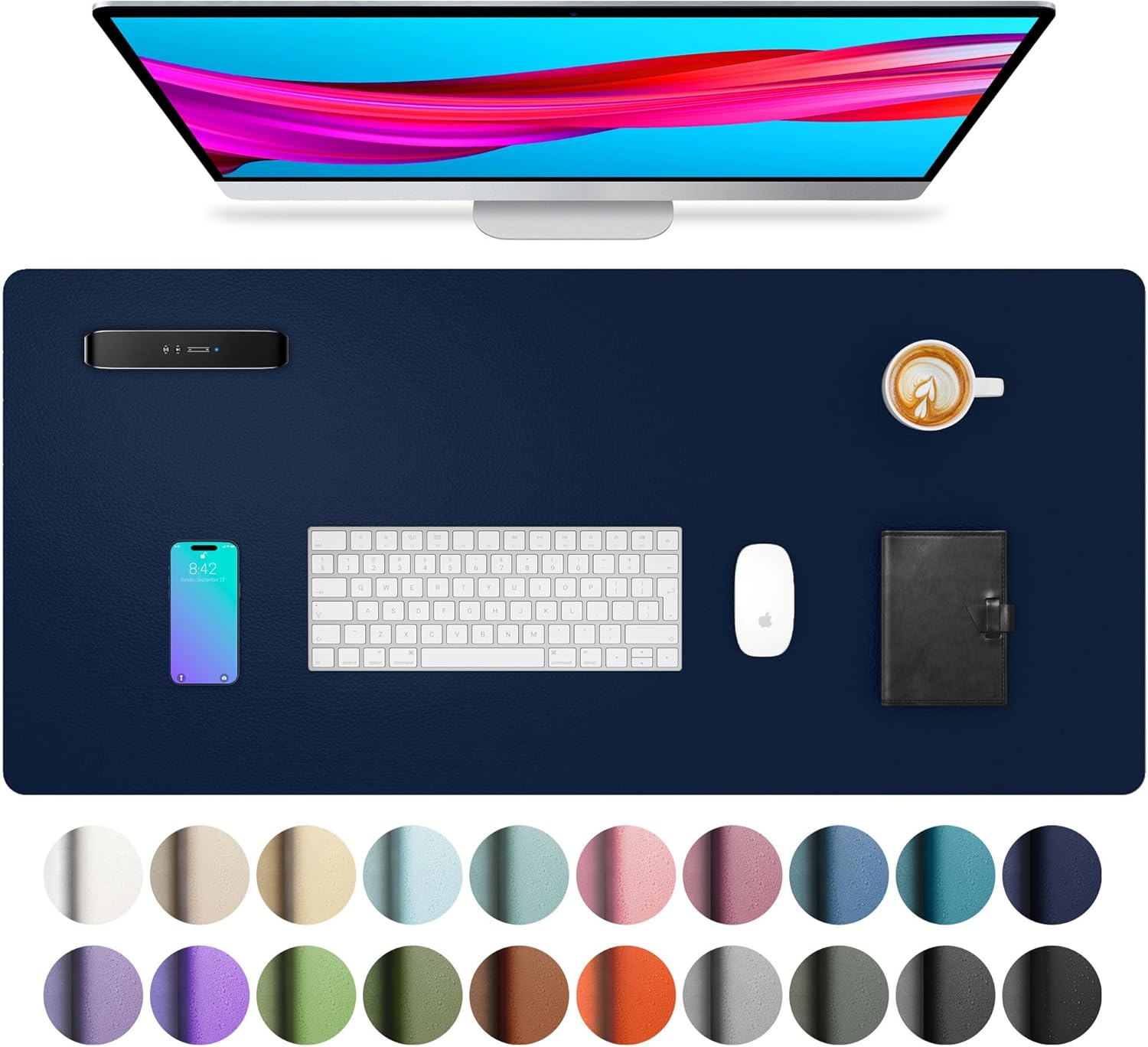 Desk Pad Leather Large - Desk Pad Protector, Office Desk Mat,