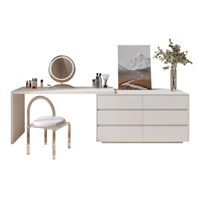 Desk Vanity Setup - Комод-трансформер, многофункциональный плоский L-образный компьютерный стол