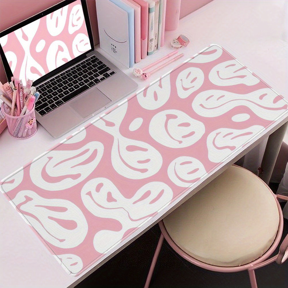 Desk Setup Workspace - Эстетичный розовый коврик для стола, большой