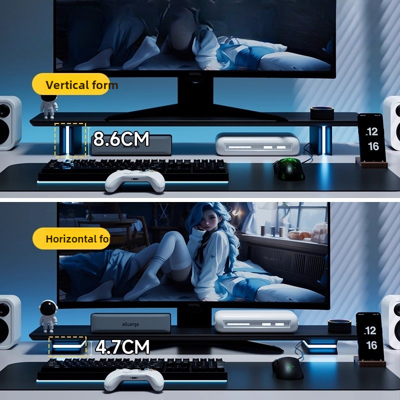 Desk Setup Monitor And Laptop - Подставка для монитора RGB, эргономичный лифт