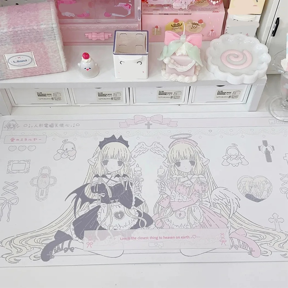 Desk Setup Dorm - Оригинальный коврик для стола Chobits Twins,