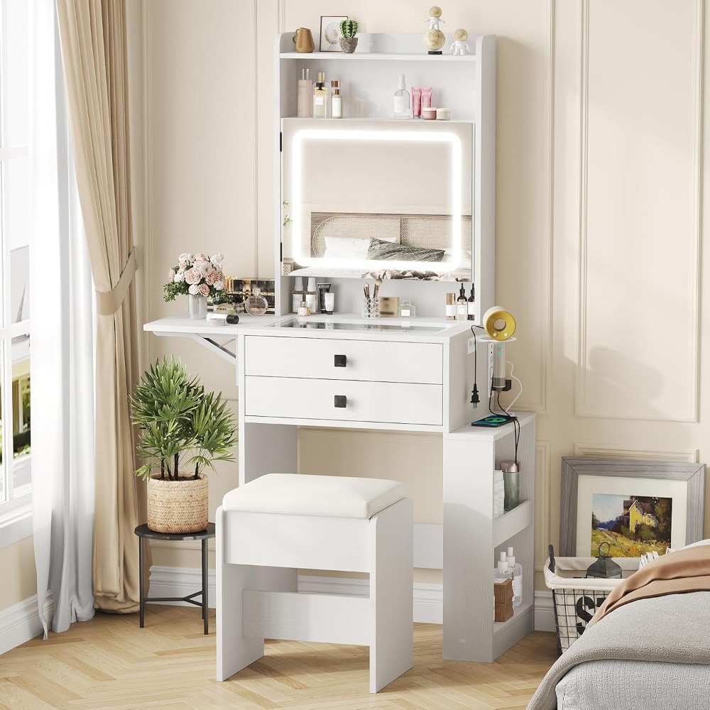 Desk Vanity Setup - Маленький туалетный столик с 3 регулируемыми