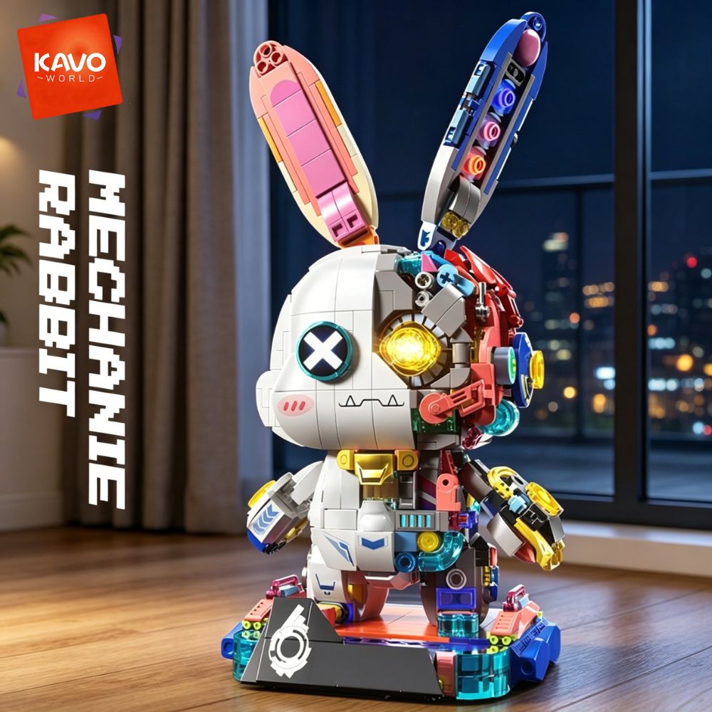 Desk Setup Gifts - Набор строительных блоков KAVOWORLD 1377PCS «Робот-кролик»