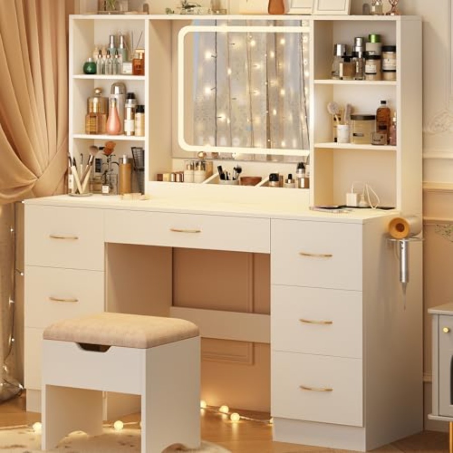 Desk Vanity Setup - Большой туалетный столик 47 дюймов с