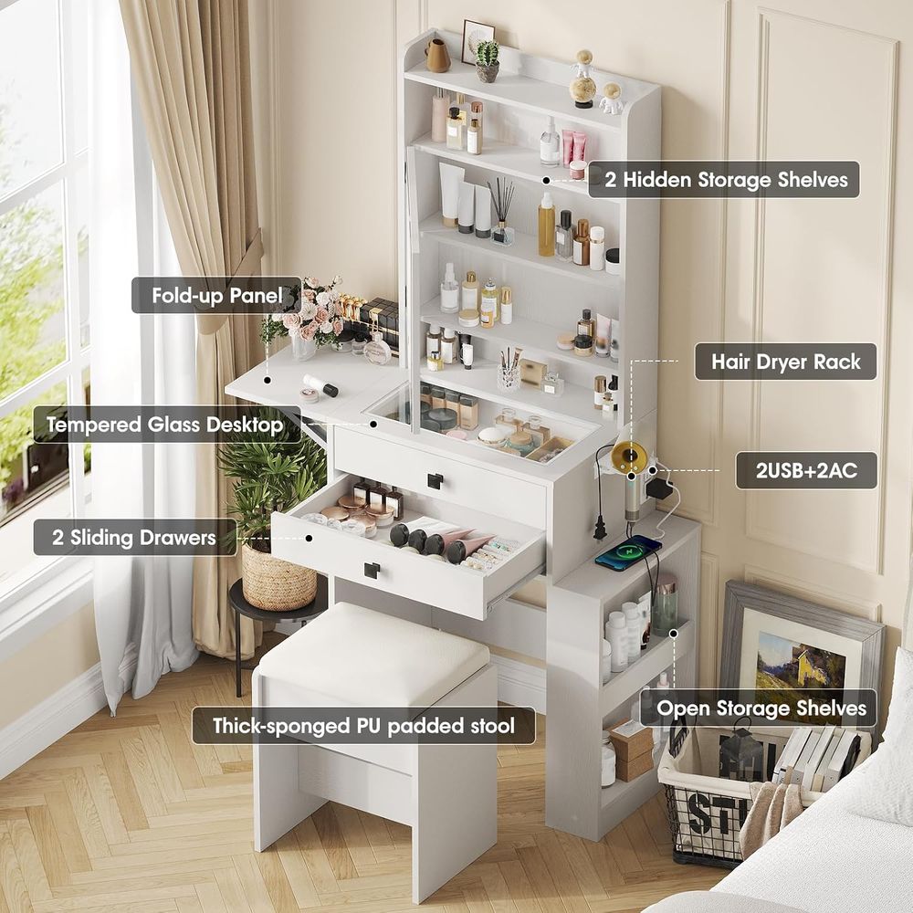 Маленький туалетный столик Vab – обзор и цена Desk Vanity Setup