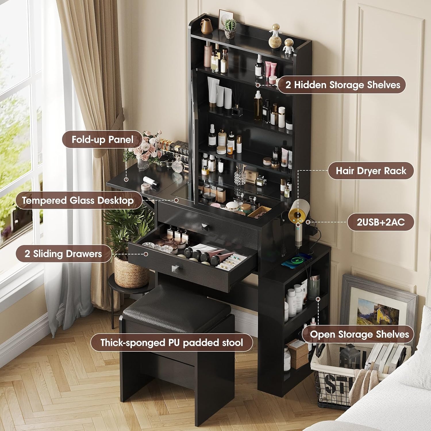 Маленький туалетный столик с о – обзор и цена Desk Vanity Setup