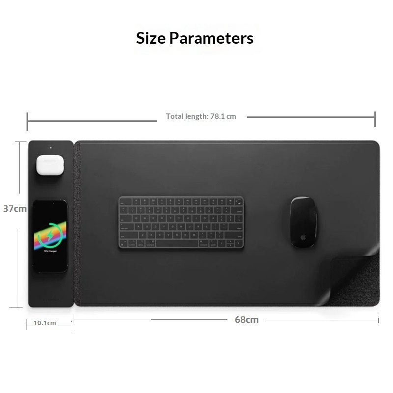 Беспроводной магнитный коврик  – обзор и цена Desk Pad Leather Large