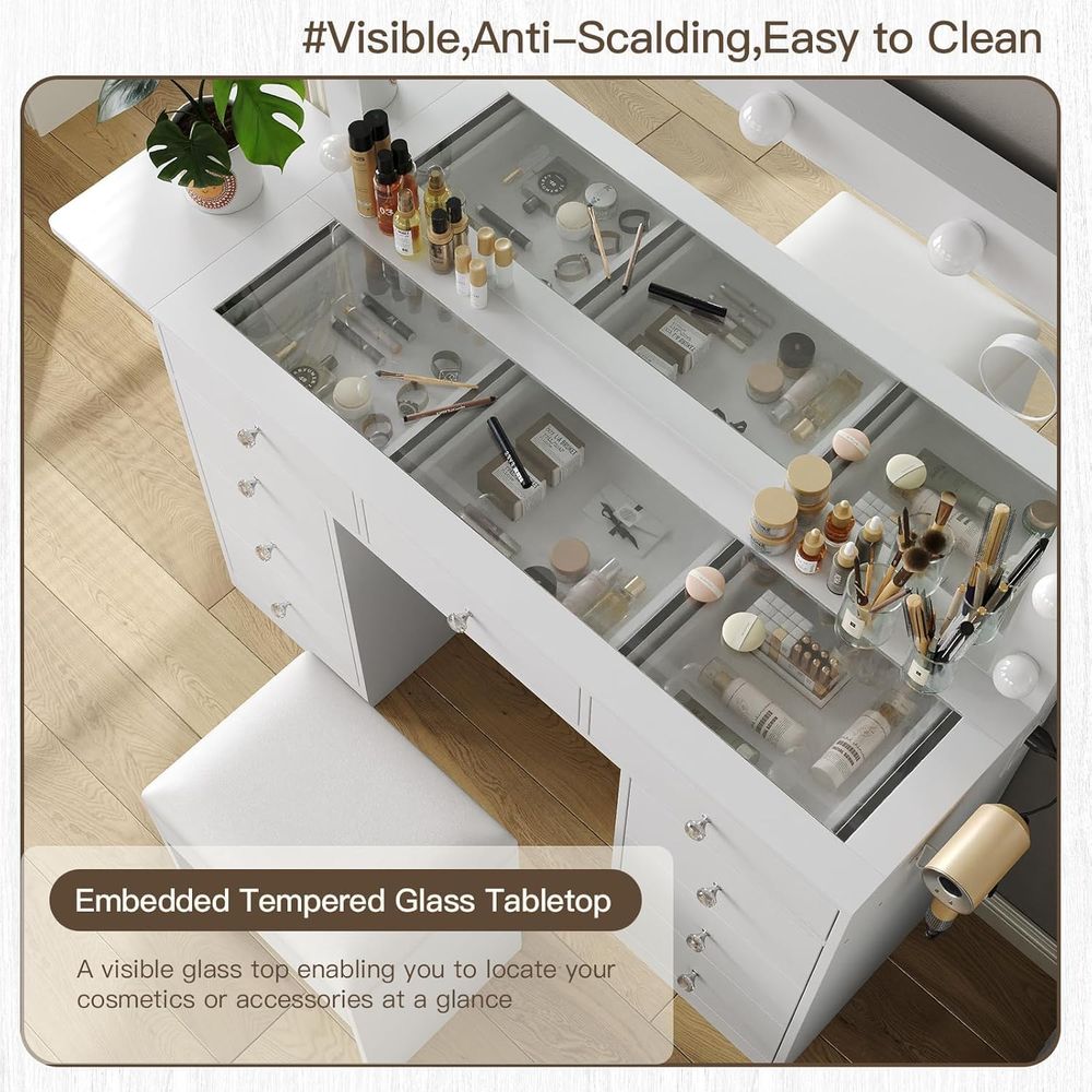 Туалетный столик с розеткой, 9 – обзор и цена Desk Vanity Setup