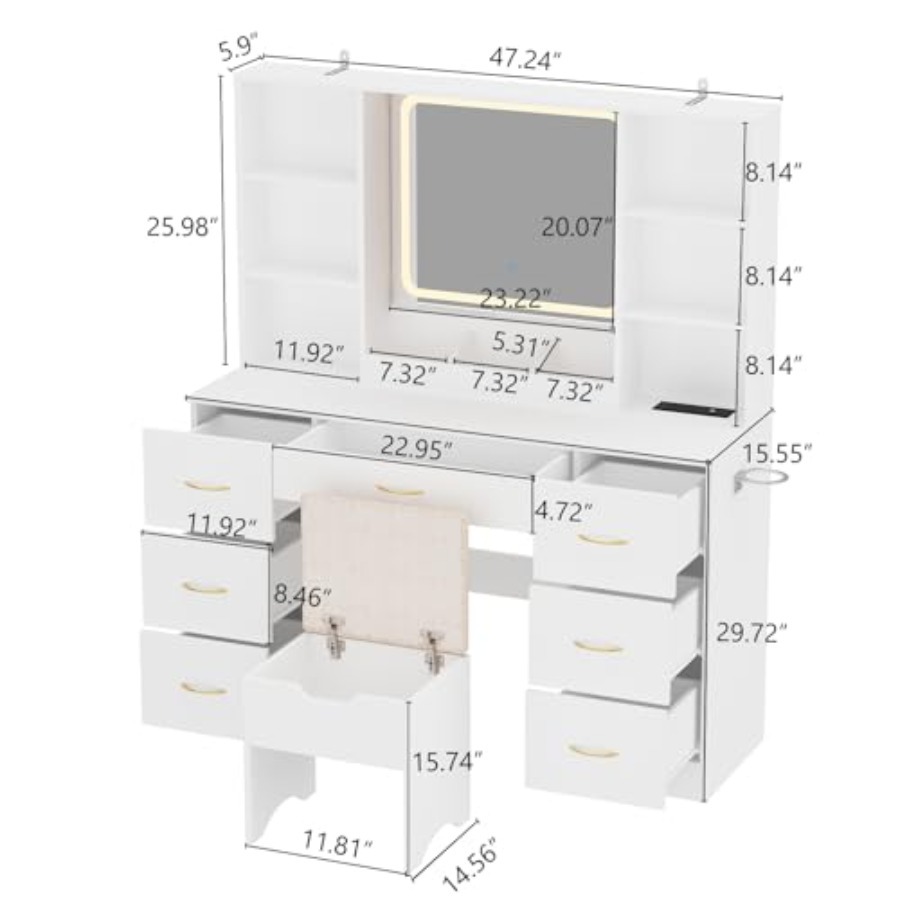 Большой туалетный столик 47 дю – обзор и цена Desk Vanity Setup