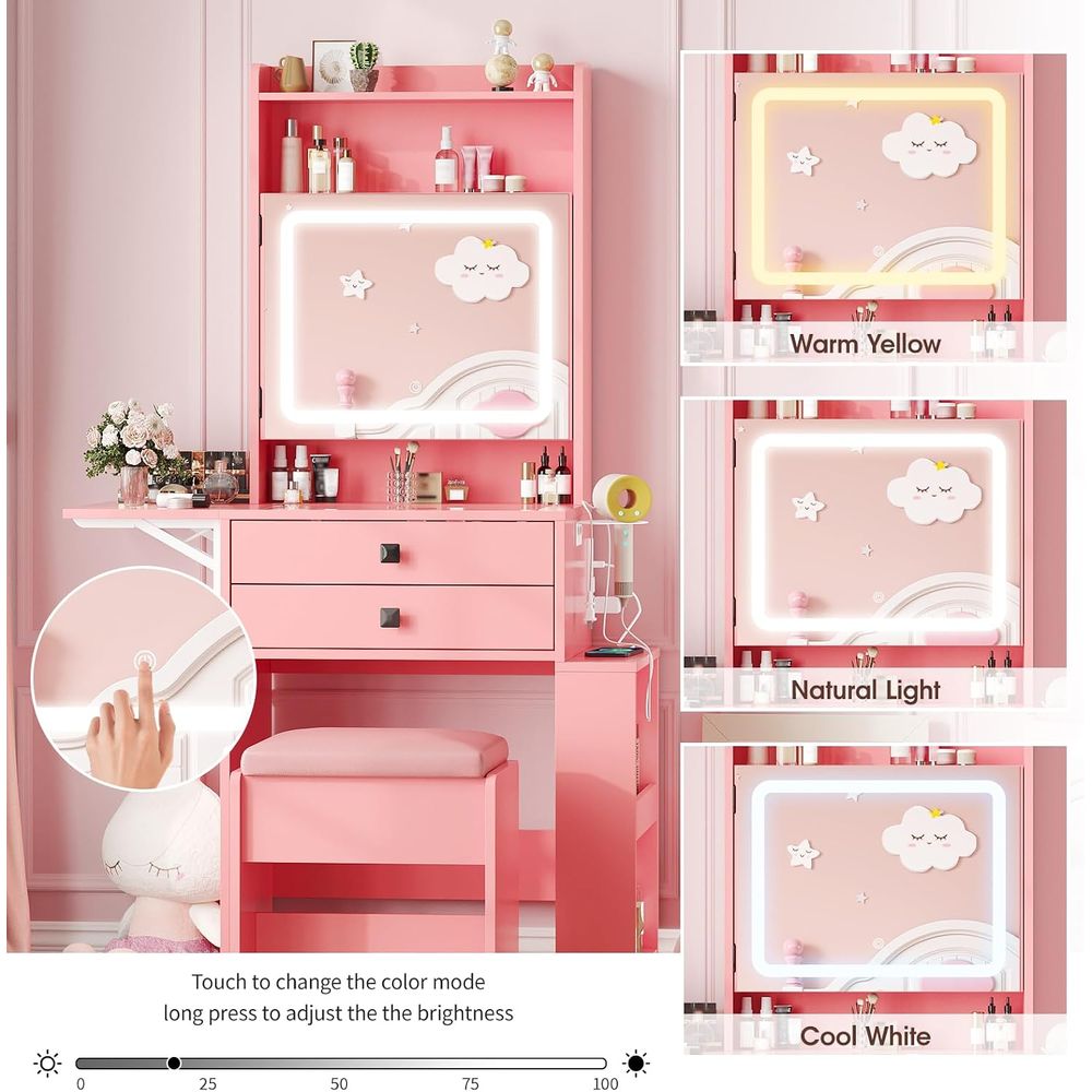 Маленький туалетный столик Vab – обзор и цена Desk Vanity Setup